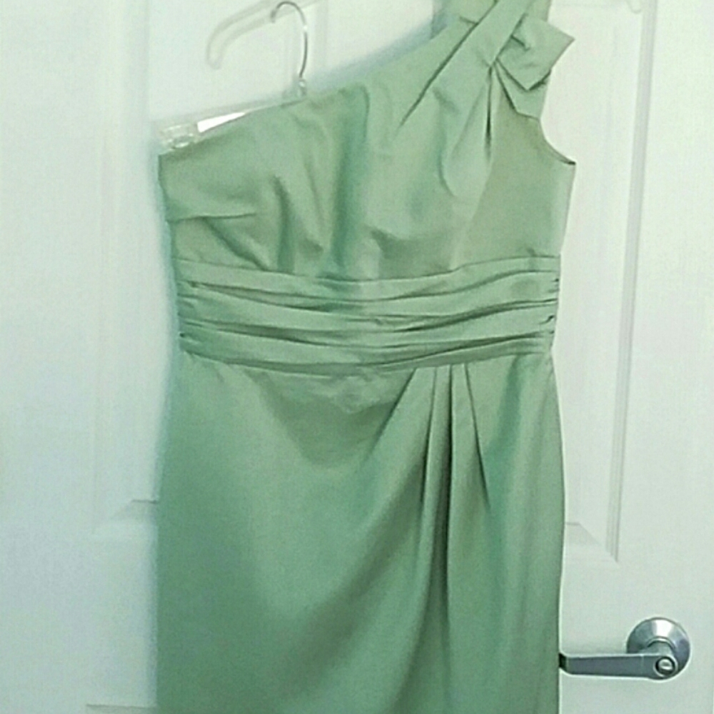 David's Bridal Mint Bridesmaid Dress